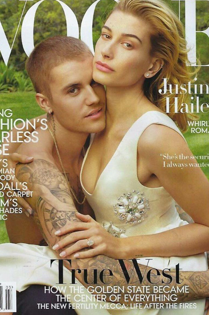 Джастин Бибер и Хейли Болдуин снялись для Vogue в первой семейной фотосессии звездные пары
