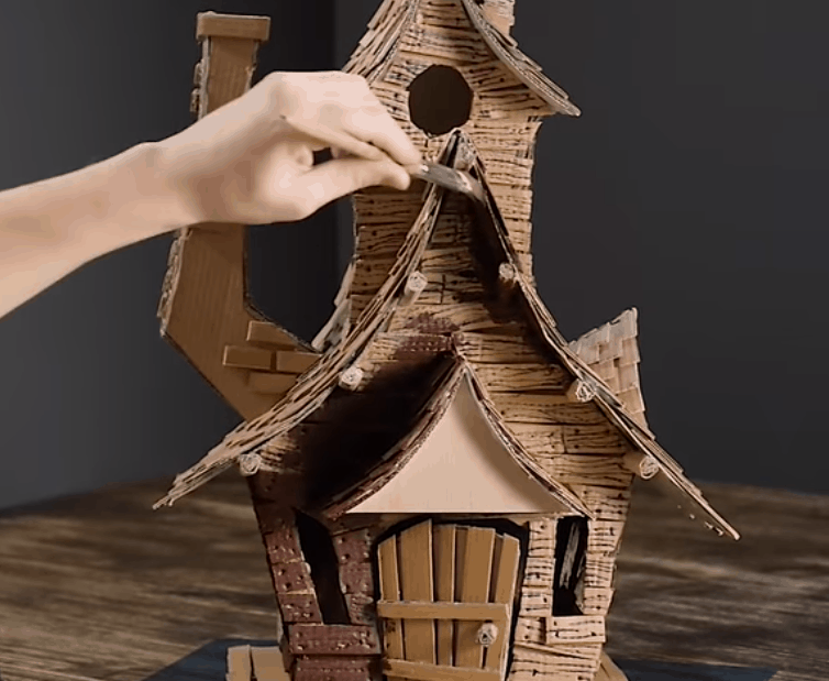 Потрясающий волшебный домик из обычного картона прикладное