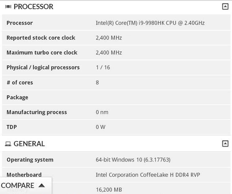Intel готовит восьмиядерный процессор Core i9-9980HK для ноутбуков новости