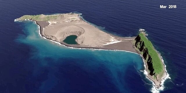 Рождение нового острова в Тихом океане природа