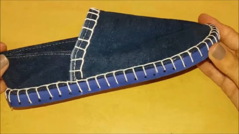 Летние тапочки из старых джинсов своими руками обувь